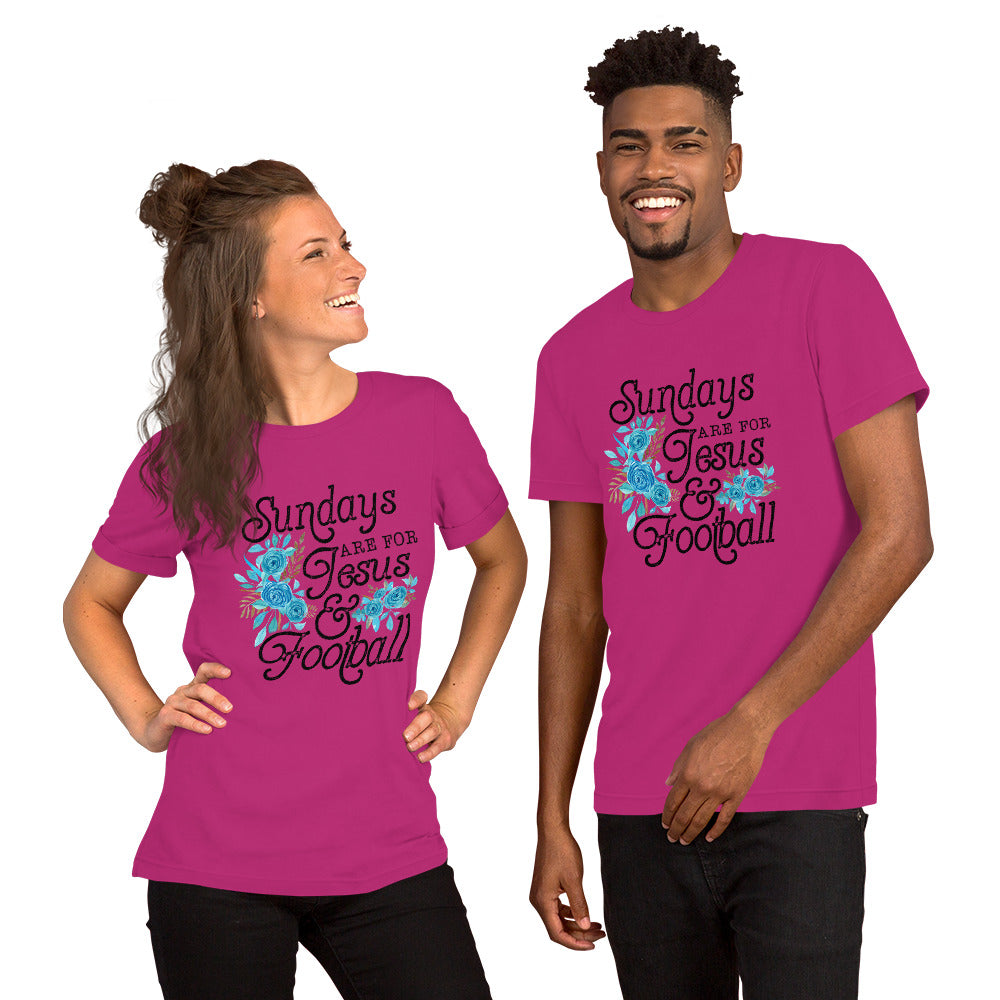 SUNDAYS ARE FOR JESUS AND FOOTTBALL- Short-Sleeve Unisex T-Shirt