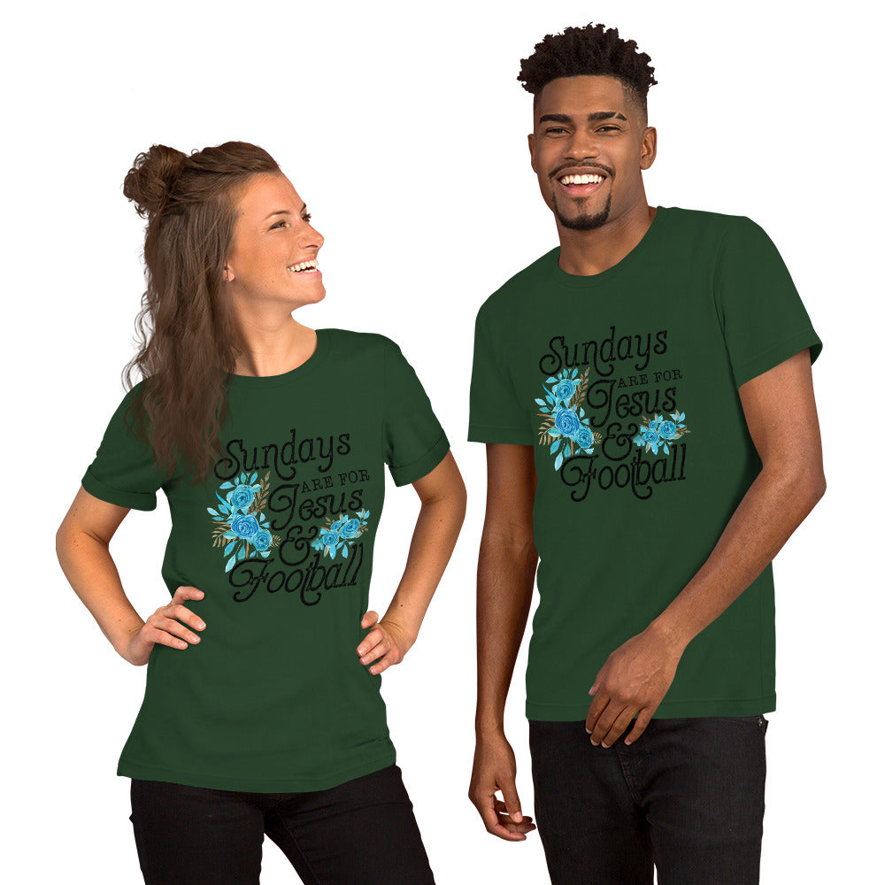SUNDAYS ARE FOR JESUS AND FOOTTBALL- Short-Sleeve Unisex T-Shirt