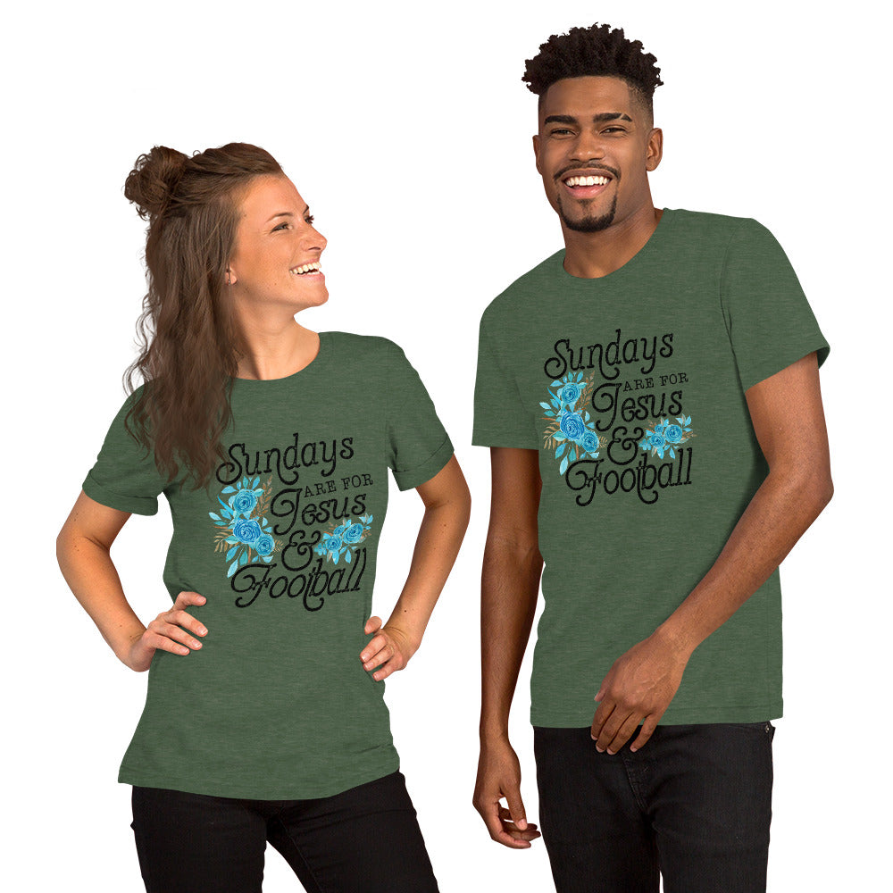 SUNDAYS ARE FOR JESUS AND FOOTTBALL- Short-Sleeve Unisex T-Shirt