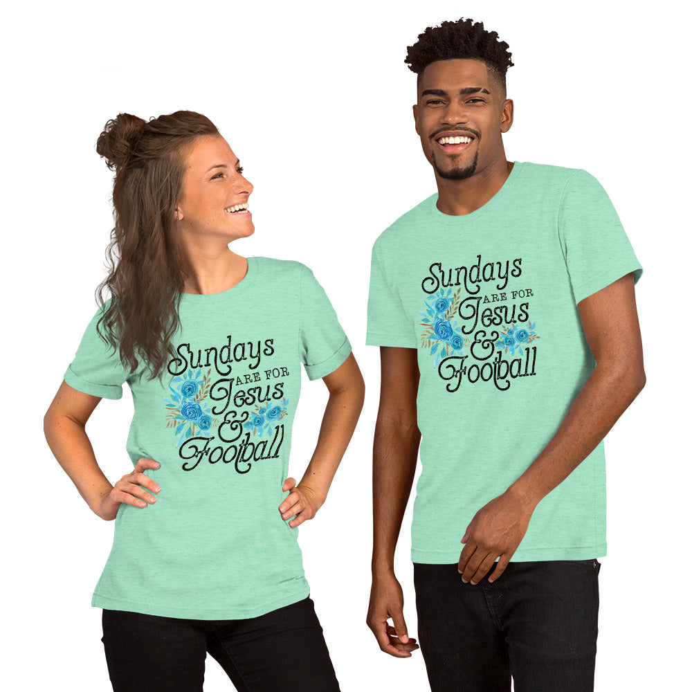 SUNDAYS ARE FOR JESUS AND FOOTTBALL- Short-Sleeve Unisex T-Shirt