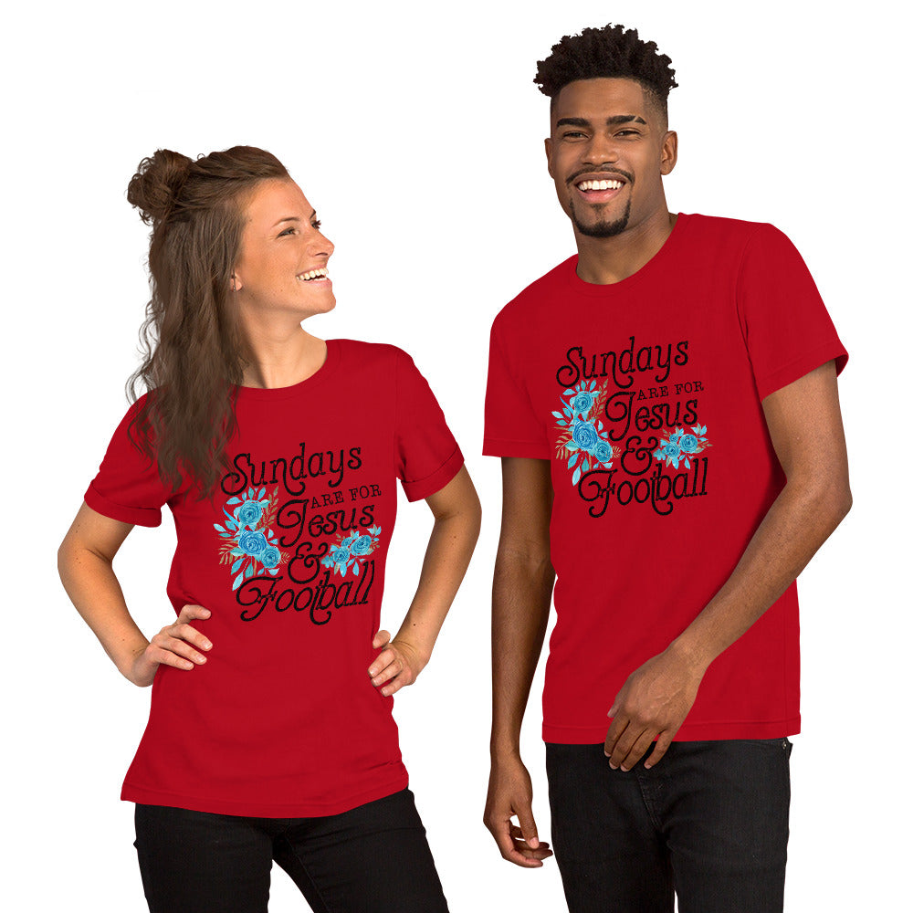 SUNDAYS ARE FOR JESUS AND FOOTTBALL- Short-Sleeve Unisex T-Shirt