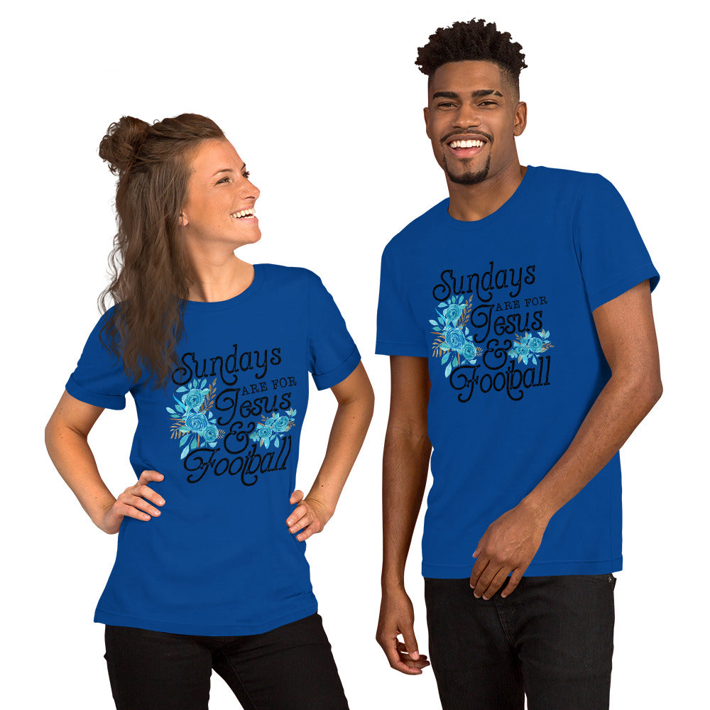 SUNDAYS ARE FOR JESUS AND FOOTTBALL- Short-Sleeve Unisex T-Shirt