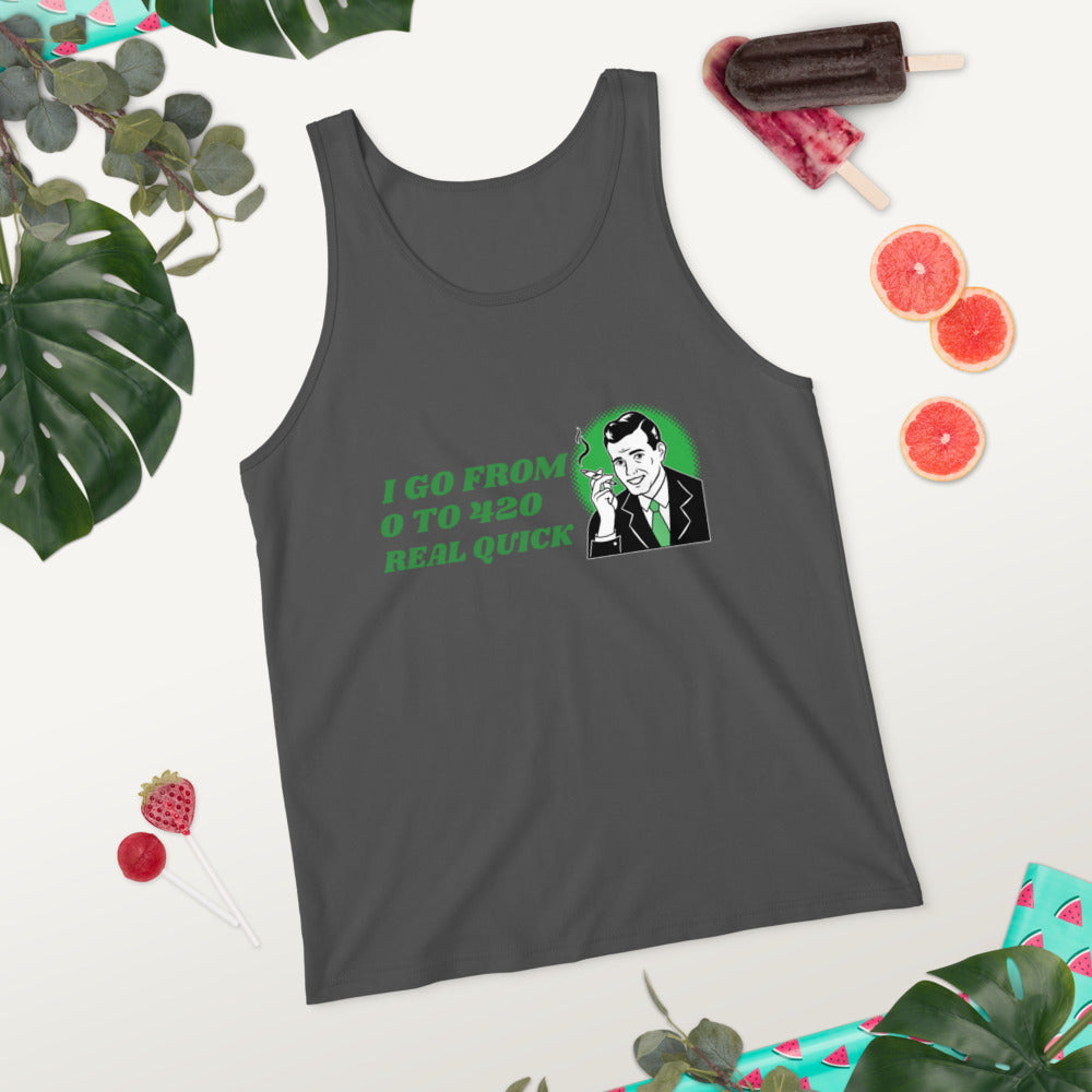 I GO FROM 0 TO 420 REAL QUICK- Unisex Tank Top