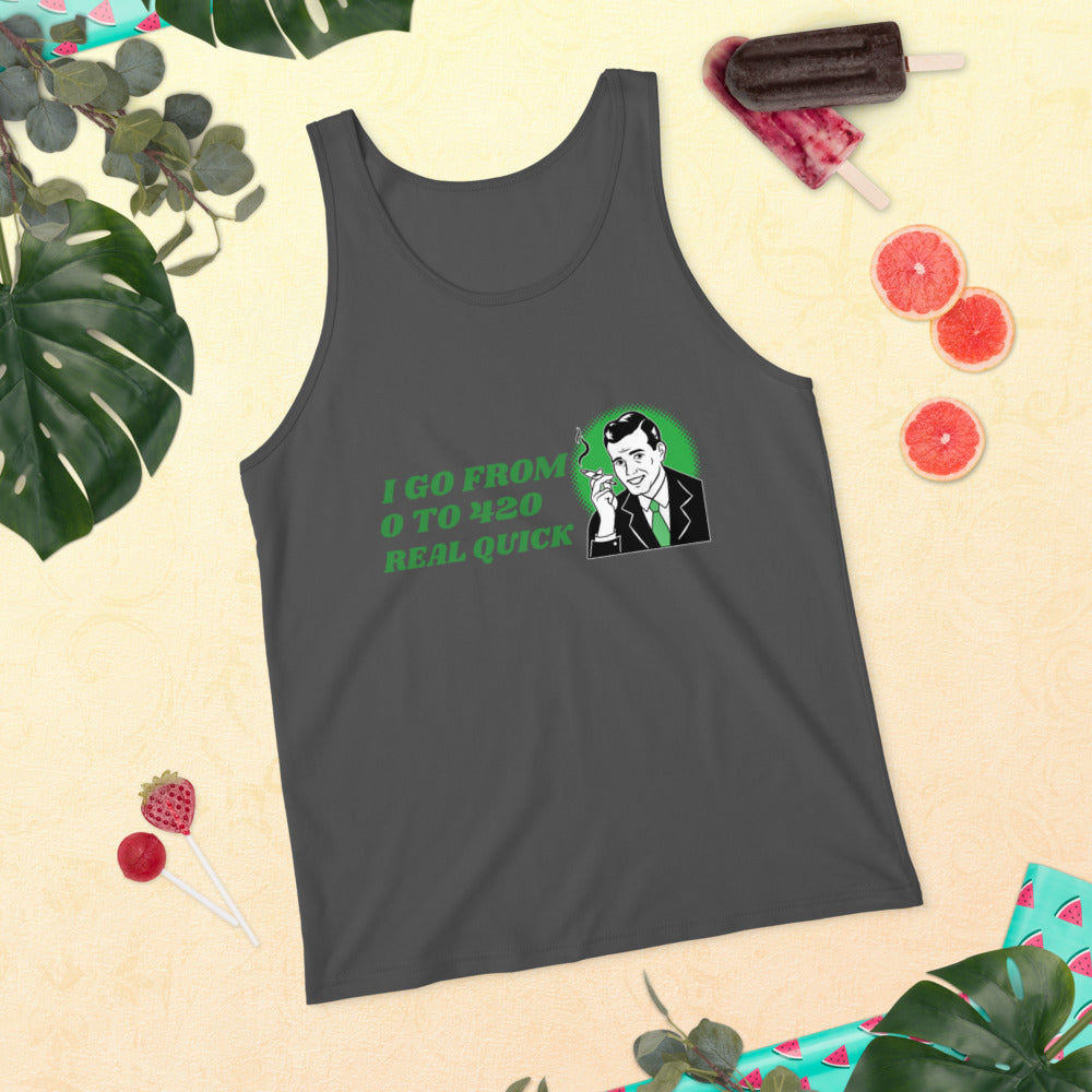 I GO FROM 0 TO 420 REAL QUICK- Unisex Tank Top