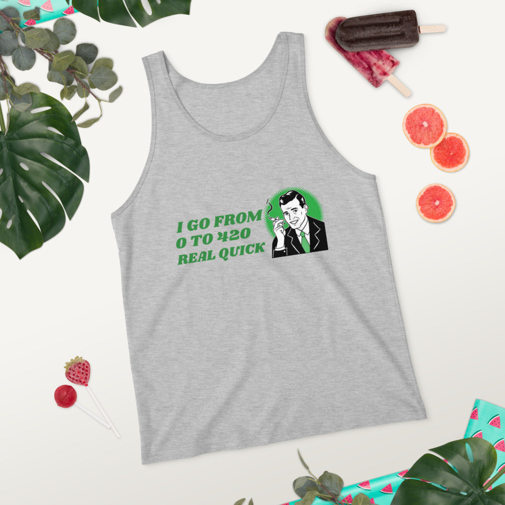 I GO FROM 0 TO 420 REAL QUICK- Unisex Tank Top