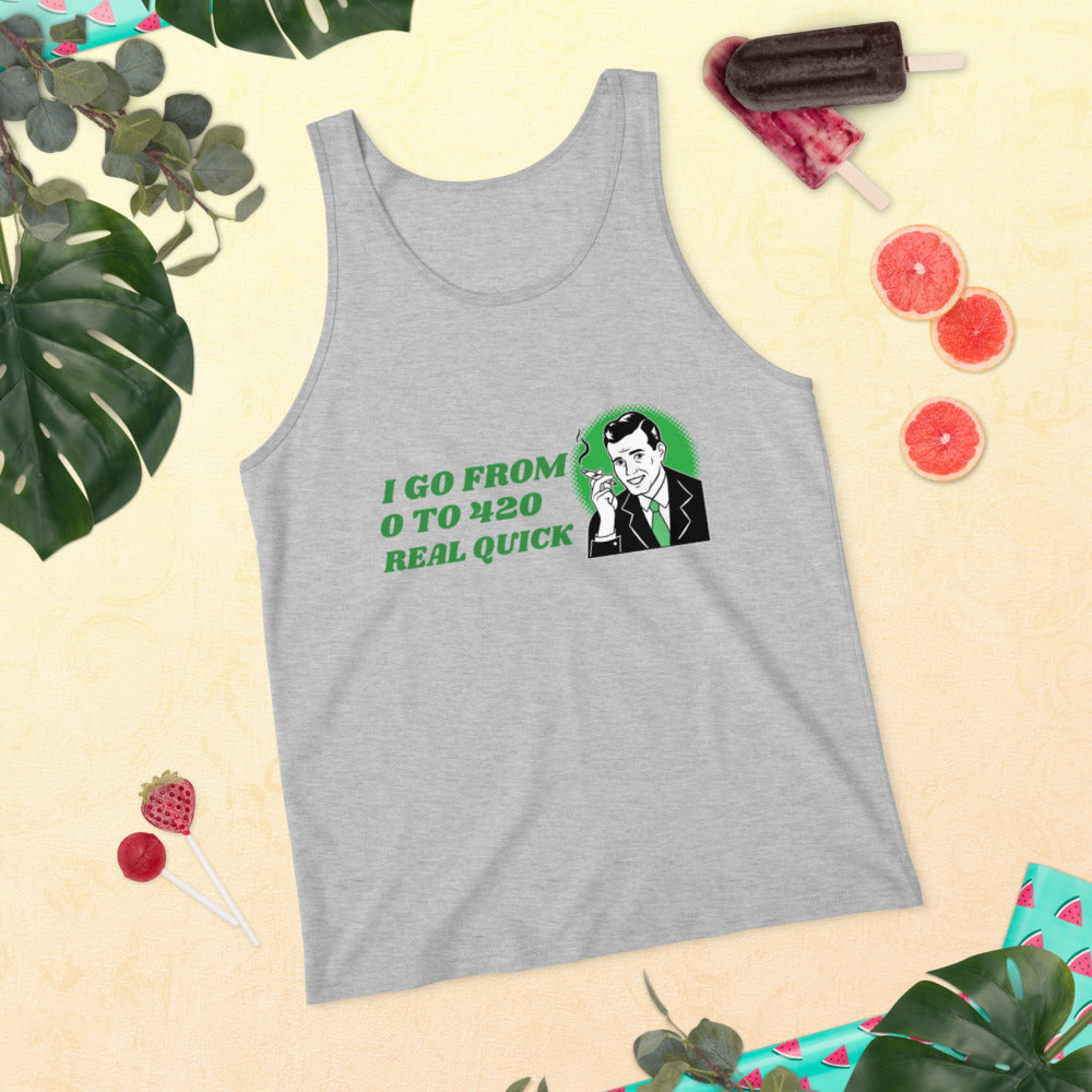 I GO FROM 0 TO 420 REAL QUICK- Unisex Tank Top