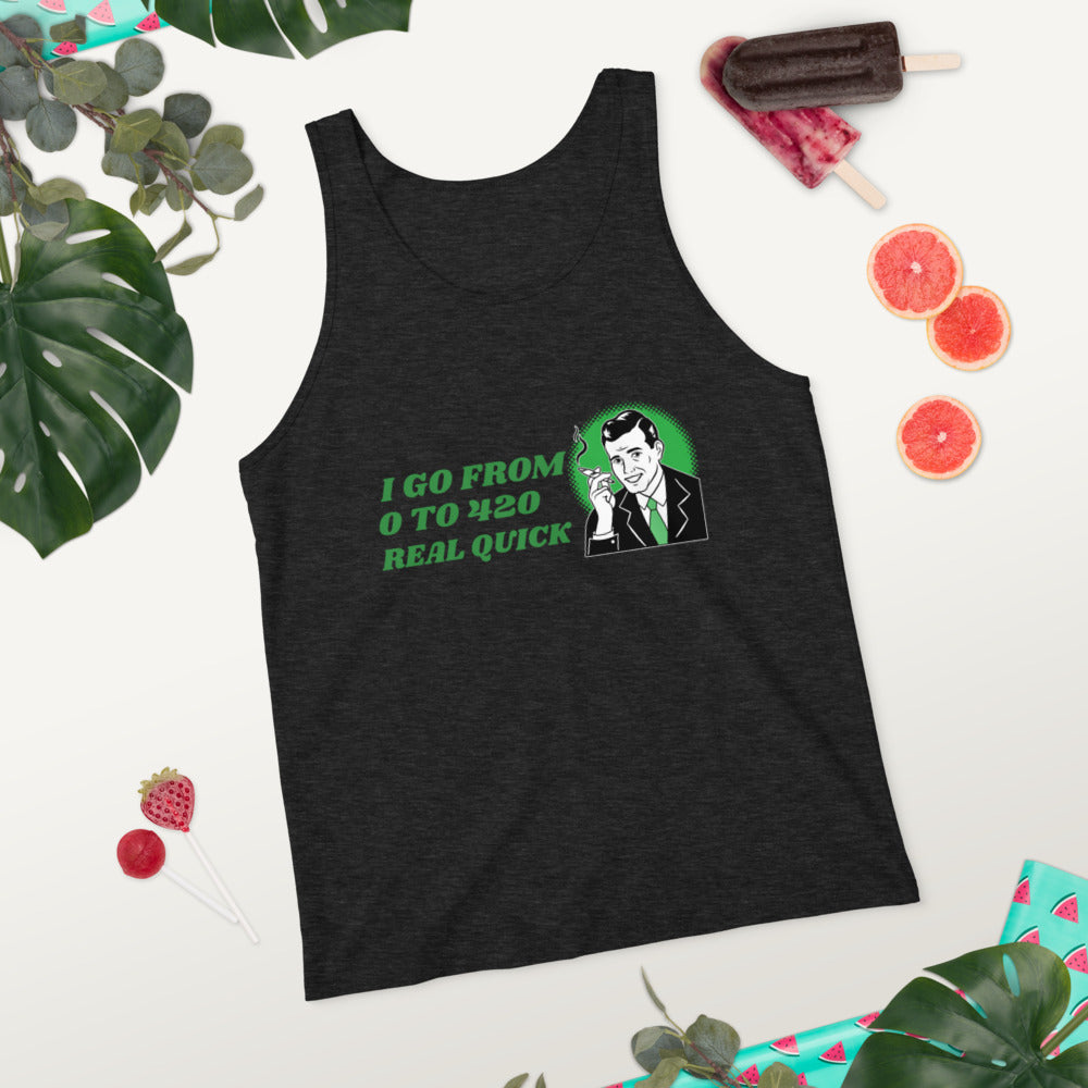 I GO FROM 0 TO 420 REAL QUICK- Unisex Tank Top