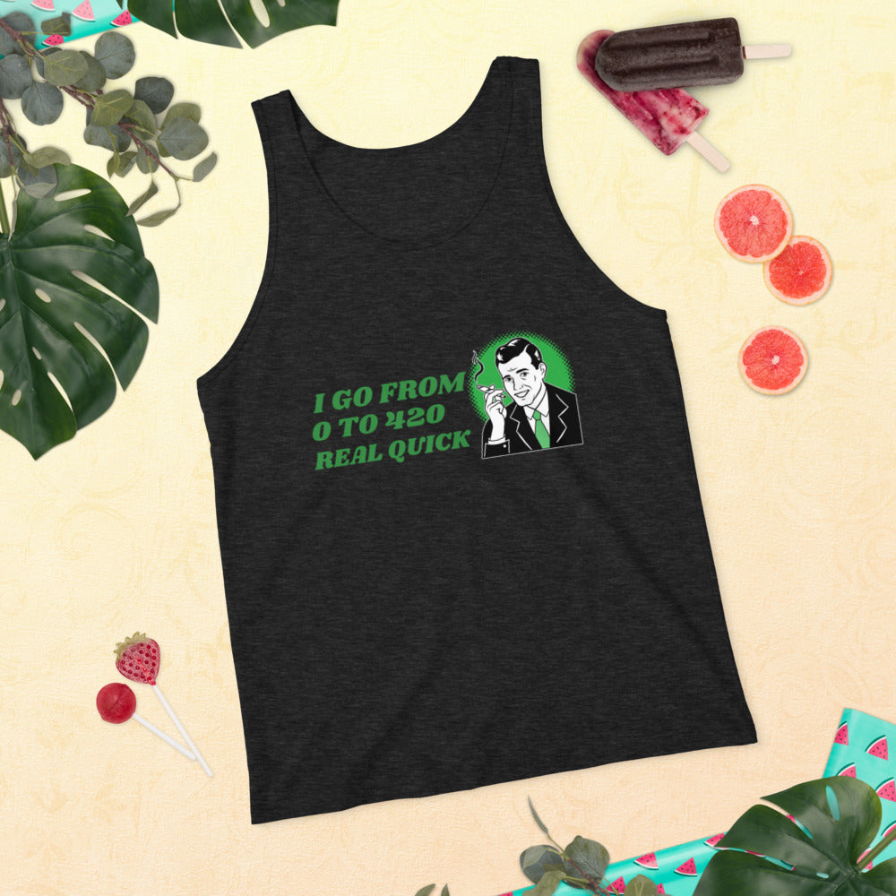 I GO FROM 0 TO 420 REAL QUICK- Unisex Tank Top