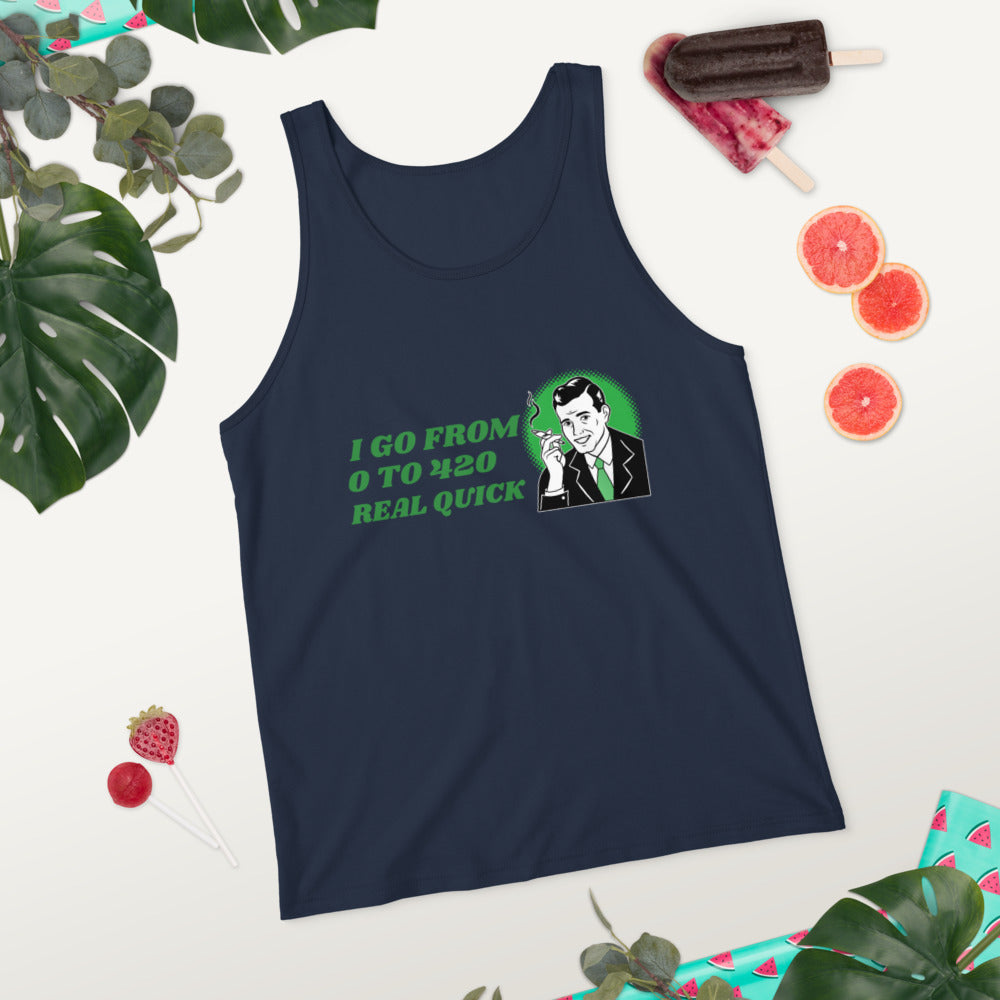 I GO FROM 0 TO 420 REAL QUICK- Unisex Tank Top