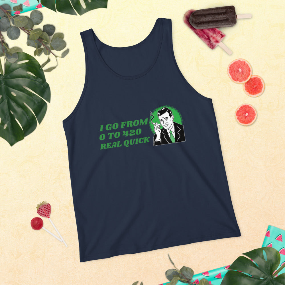 I GO FROM 0 TO 420 REAL QUICK- Unisex Tank Top