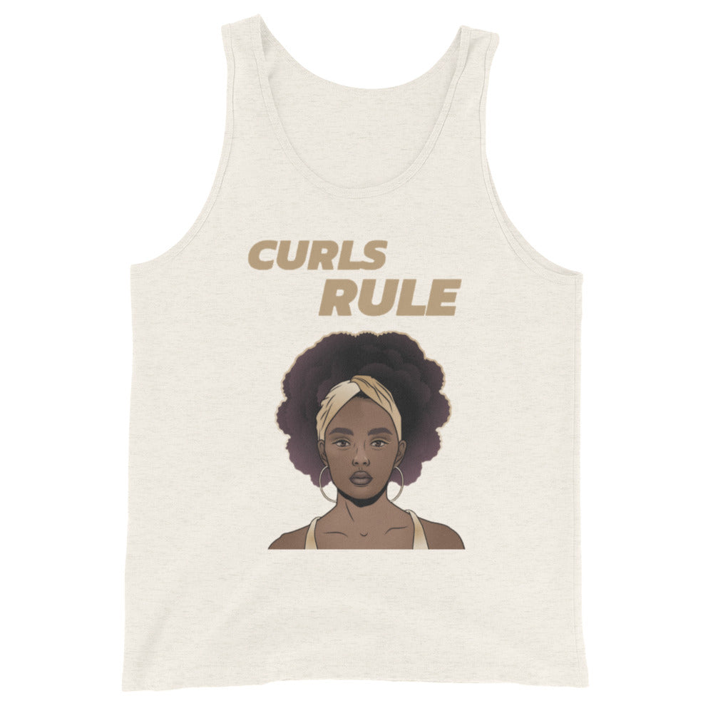 CURLS RULE- Unisex Tank Top