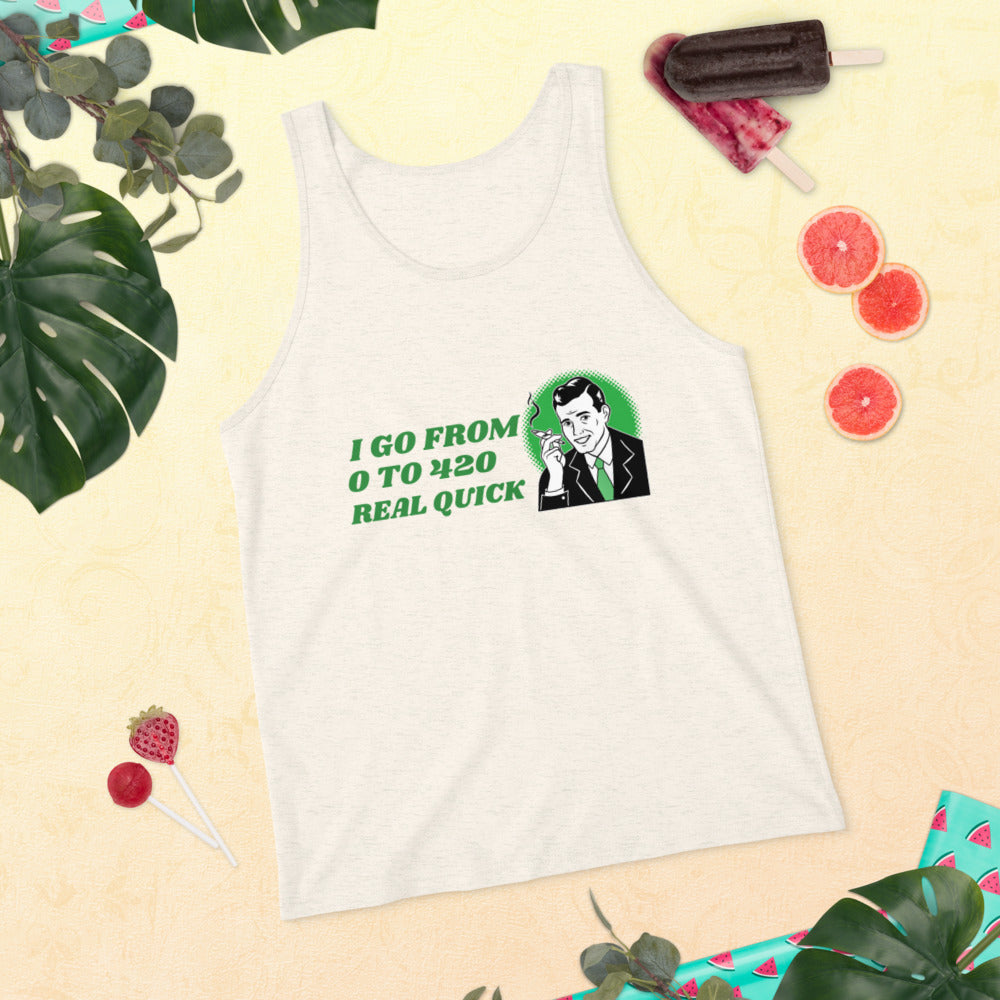I GO FROM 0 TO 420 REAL QUICK- Unisex Tank Top