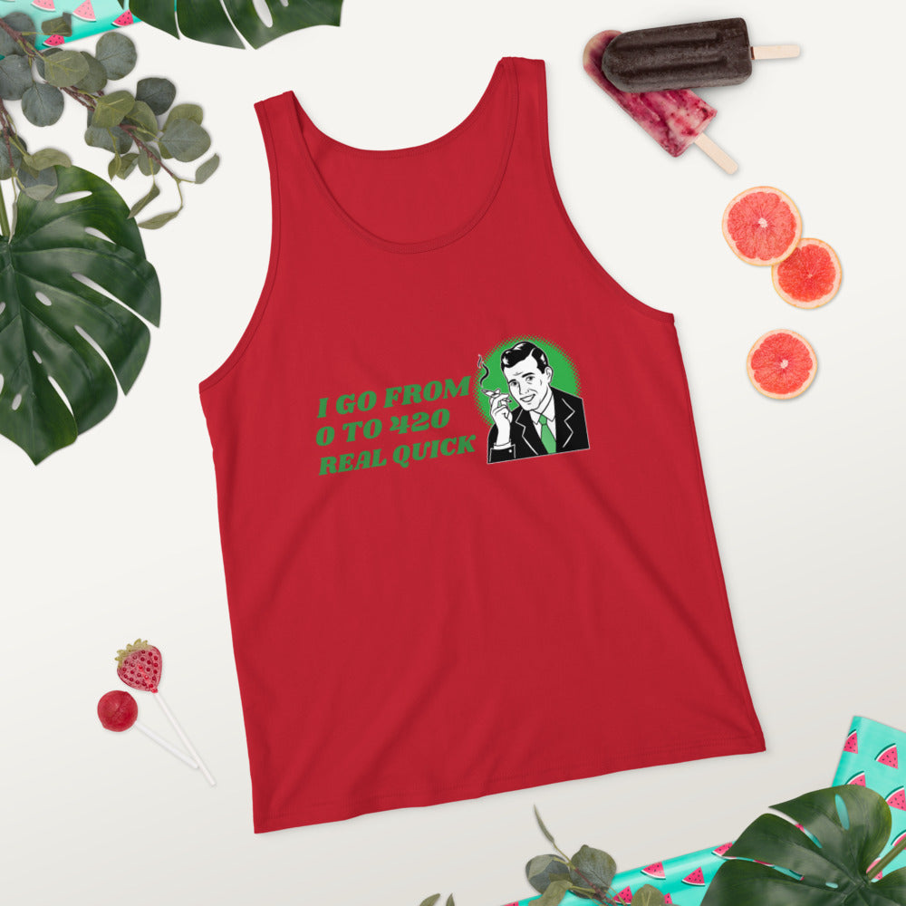 I GO FROM 0 TO 420 REAL QUICK- Unisex Tank Top