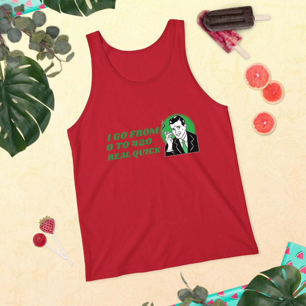 I GO FROM 0 TO 420 REAL QUICK- Unisex Tank Top