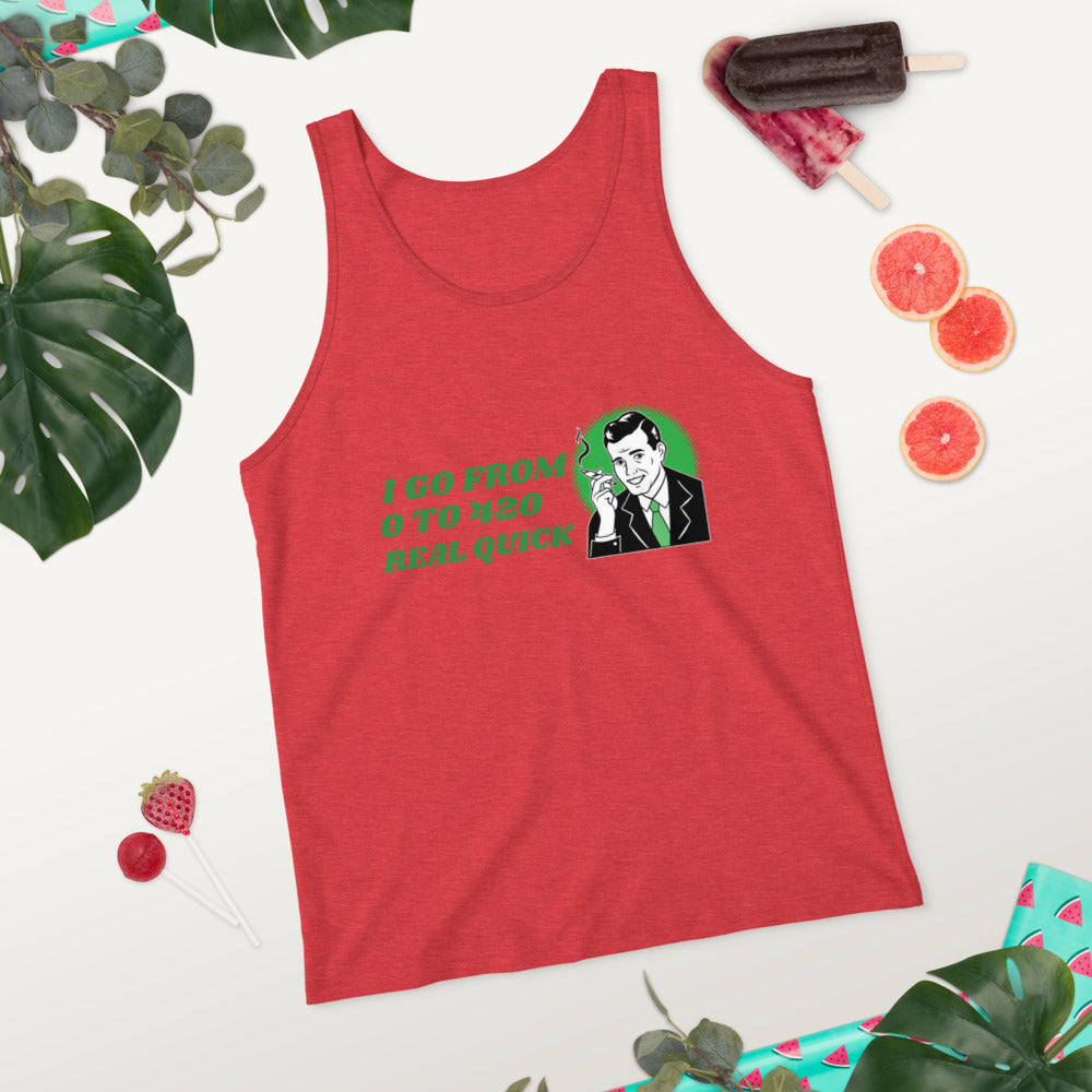 I GO FROM 0 TO 420 REAL QUICK- Unisex Tank Top