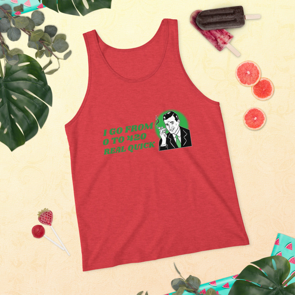 I GO FROM 0 TO 420 REAL QUICK- Unisex Tank Top