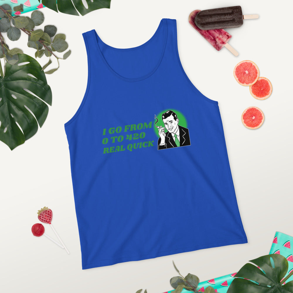 I GO FROM 0 TO 420 REAL QUICK- Unisex Tank Top