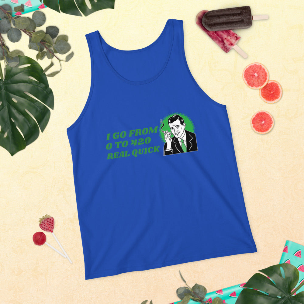 I GO FROM 0 TO 420 REAL QUICK- Unisex Tank Top