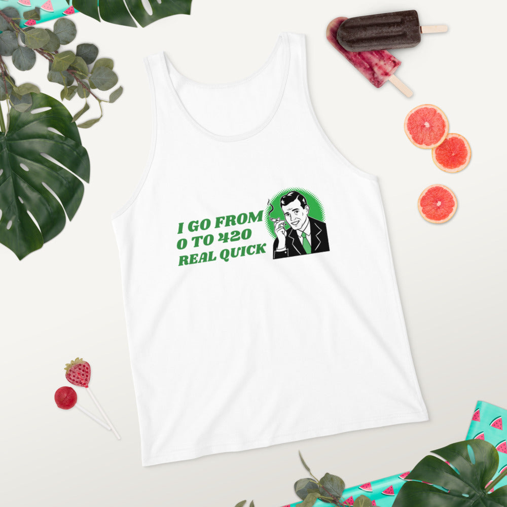 I GO FROM 0 TO 420 REAL QUICK- Unisex Tank Top