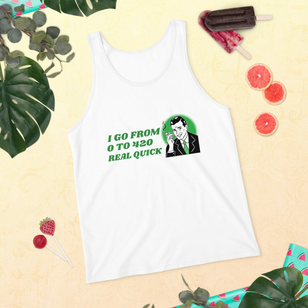 I GO FROM 0 TO 420 REAL QUICK- Unisex Tank Top