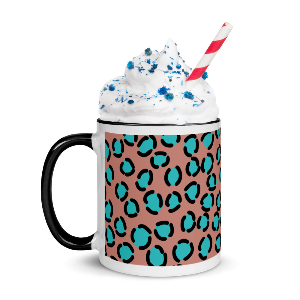 BLUE SPOT LEOPARD- Mug with Color Inside