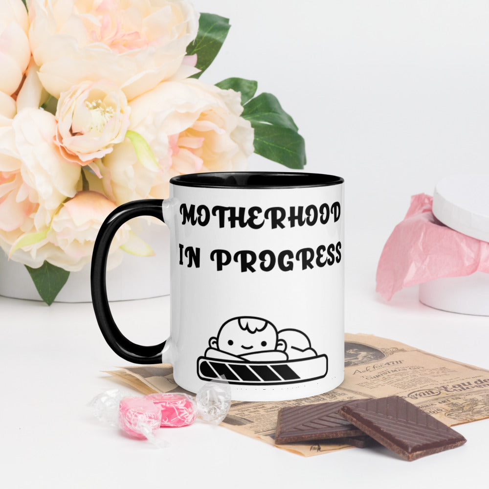 MOTHERHOOD IN PROGRESS- Mug with Color Inside