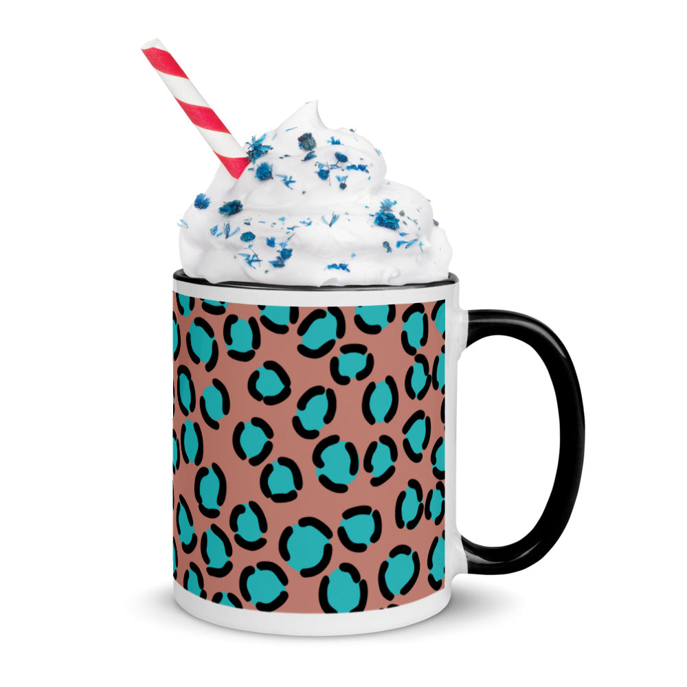 BLUE SPOT LEOPARD- Mug with Color Inside