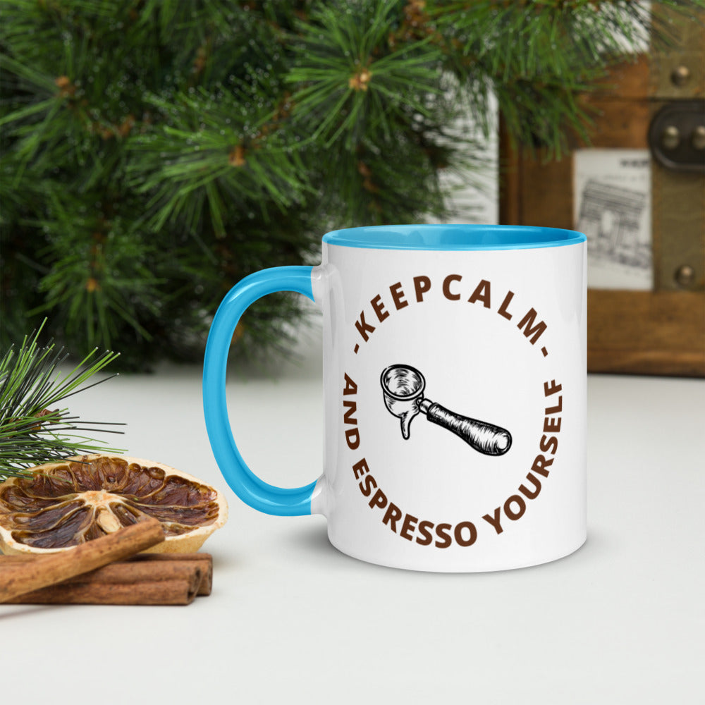 KEEP CALM AND ESPRESSO YOURSELF- Mug with Color Inside