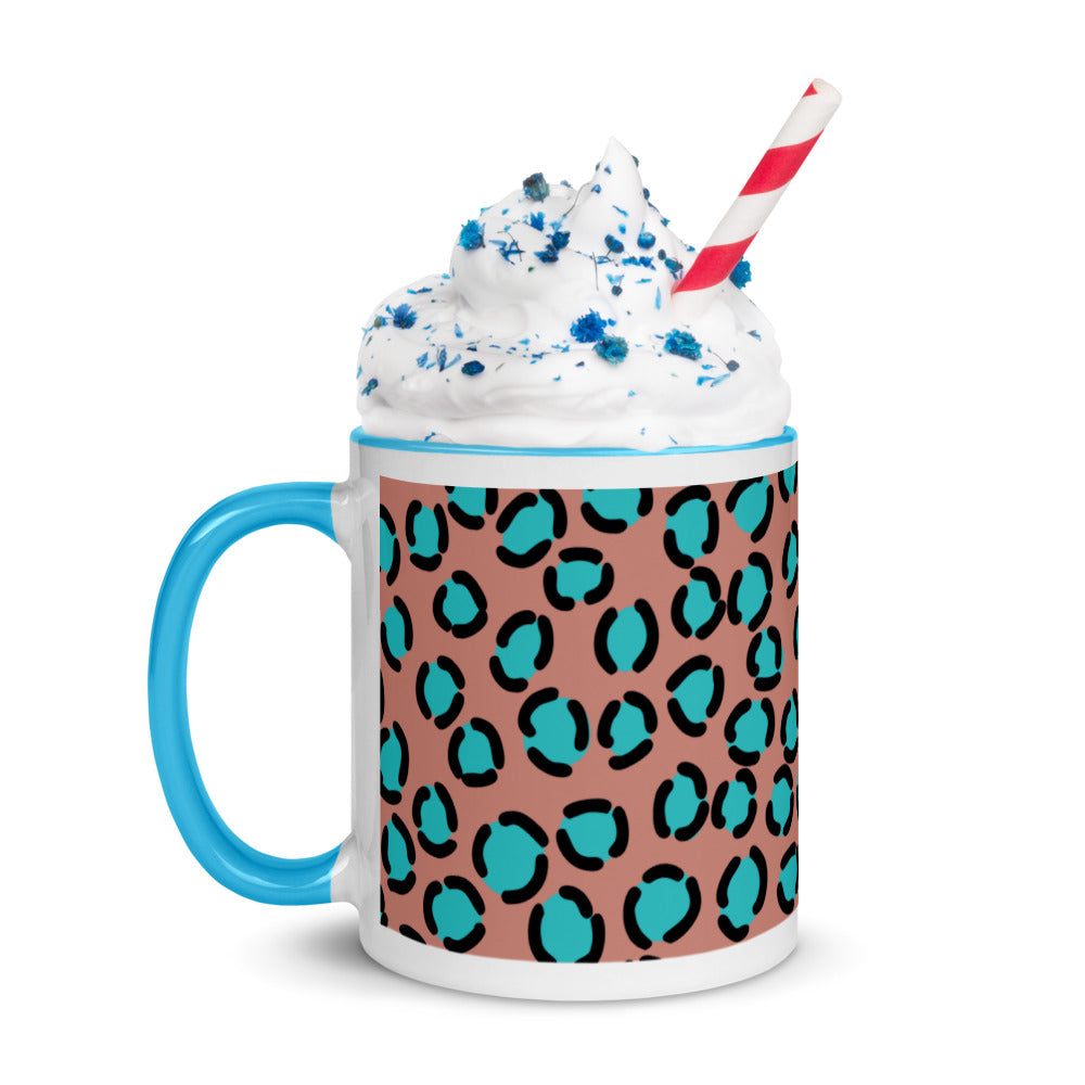 BLUE SPOT LEOPARD- Mug with Color Inside