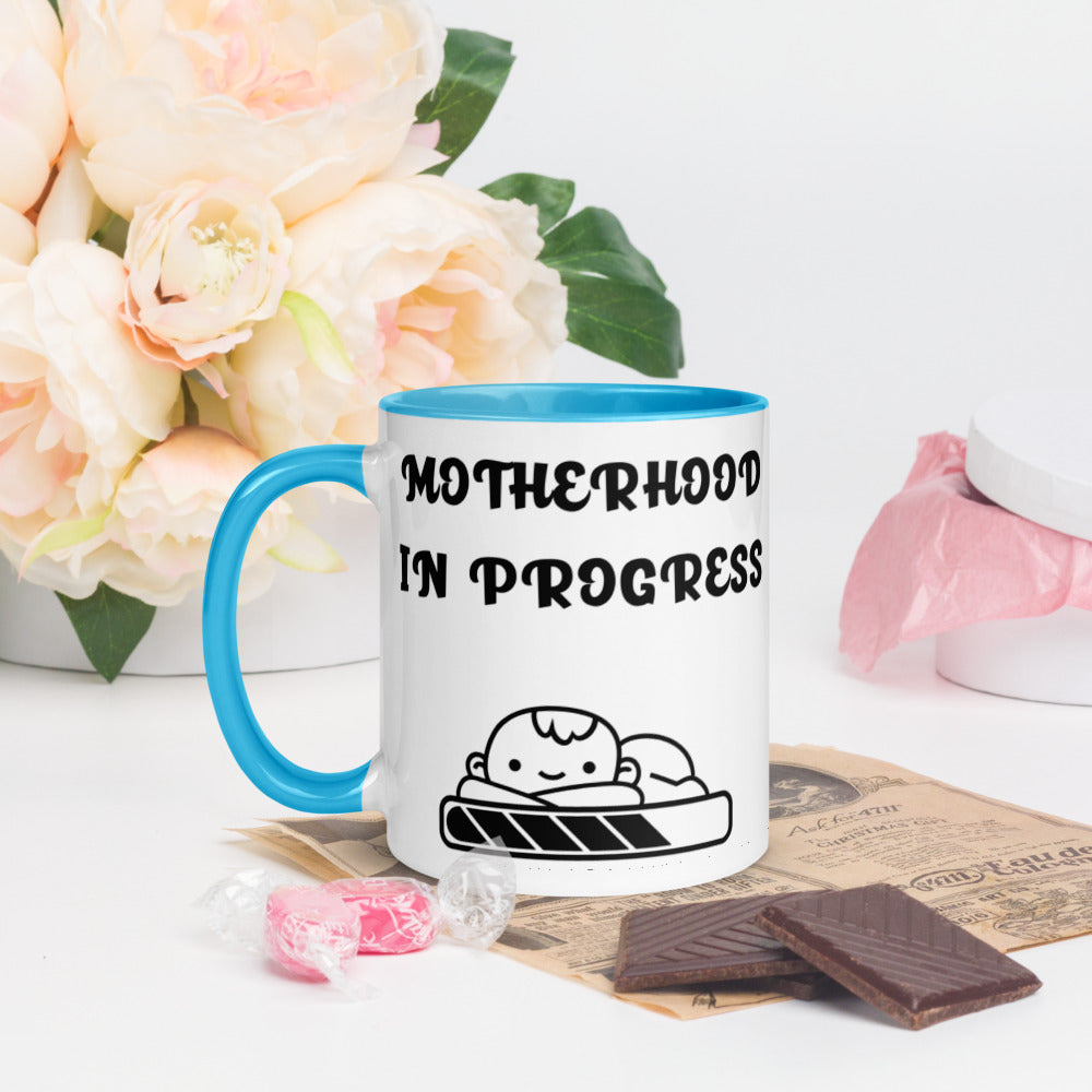 MOTHERHOOD IN PROGRESS- Mug with Color Inside