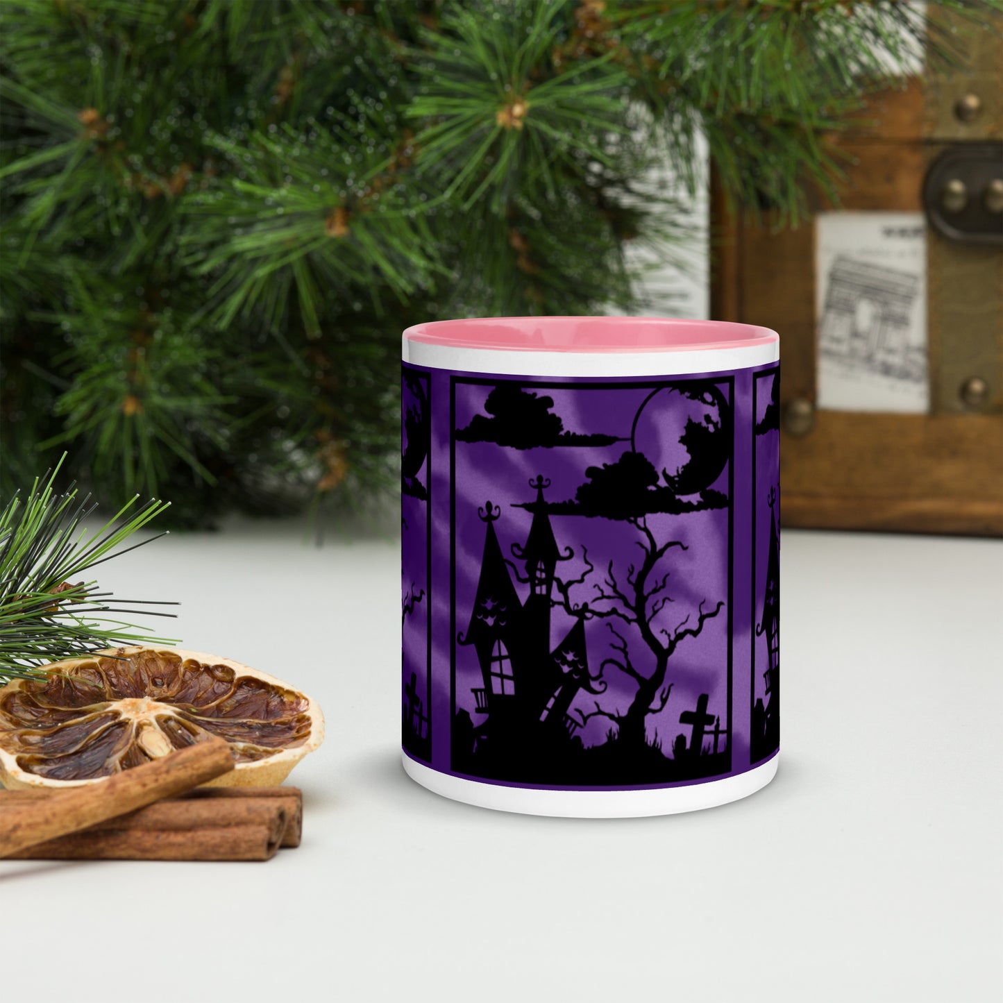 HAUNTED HOUSE- Mug with Color Inside