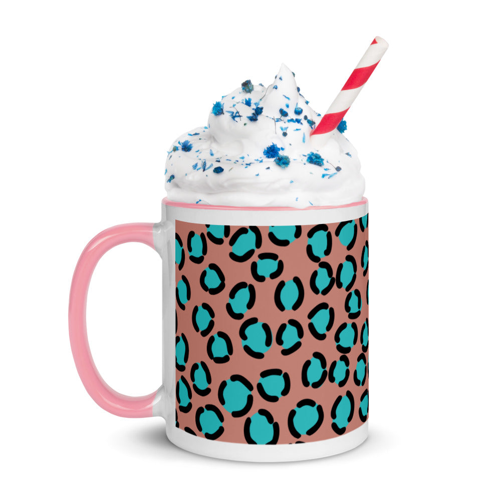 BLUE SPOT LEOPARD- Mug with Color Inside