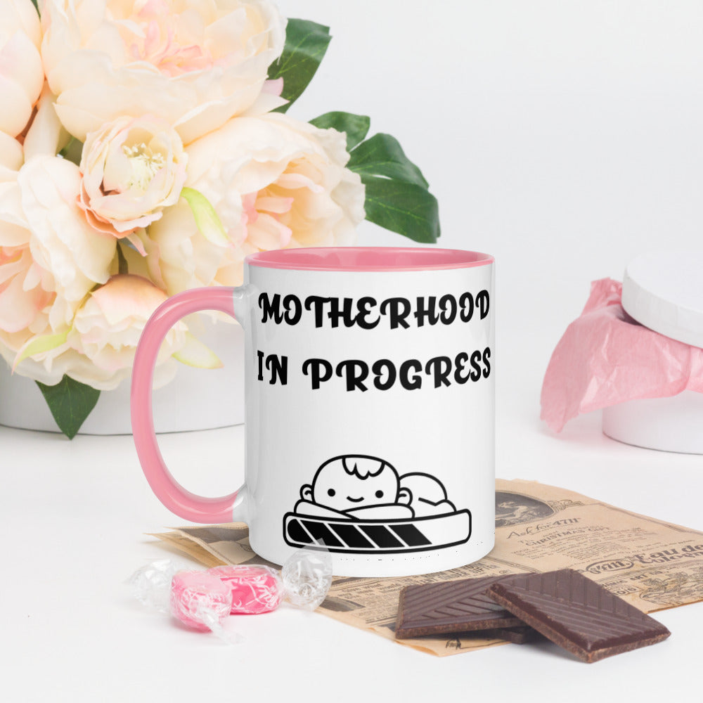 MOTHERHOOD IN PROGRESS- Mug with Color Inside