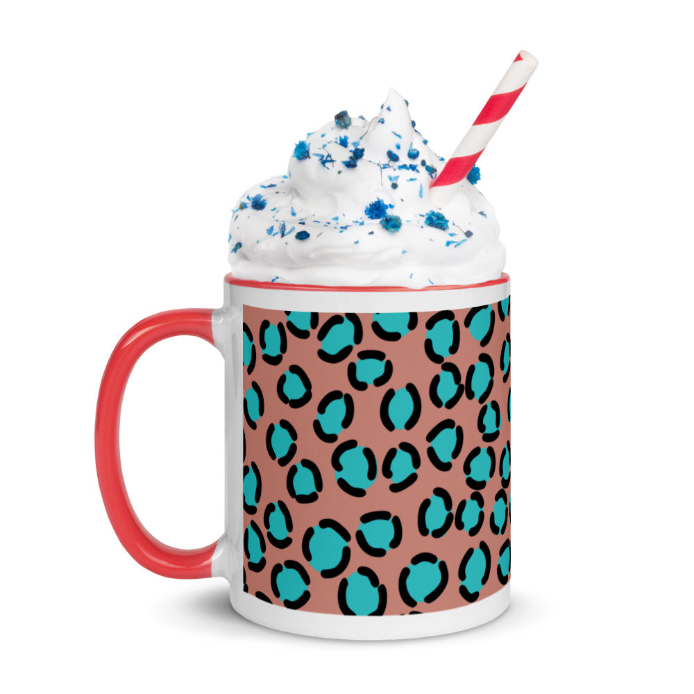 BLUE SPOT LEOPARD- Mug with Color Inside