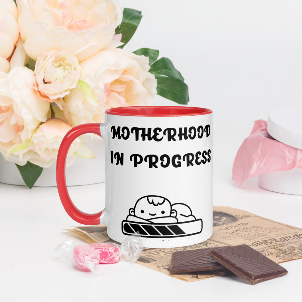 MOTHERHOOD IN PROGRESS- Mug with Color Inside