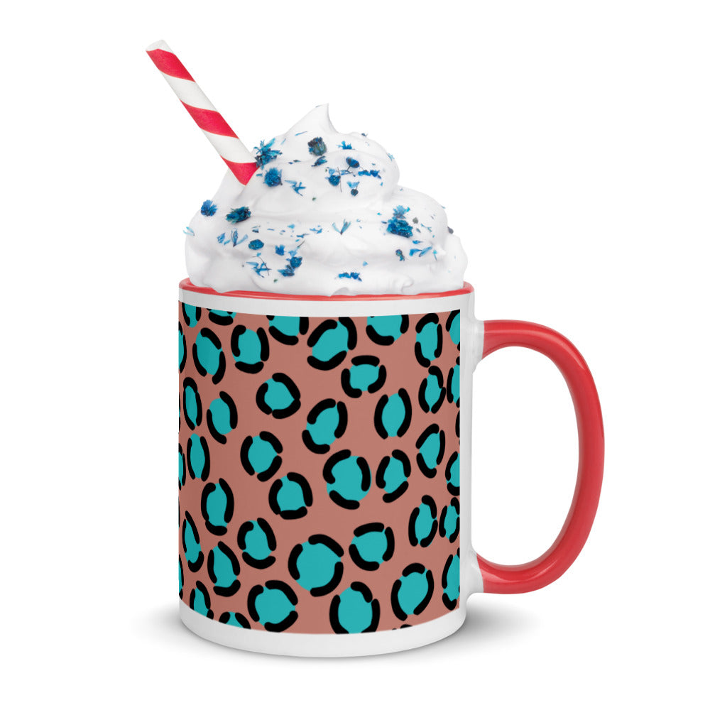 BLUE SPOT LEOPARD- Mug with Color Inside