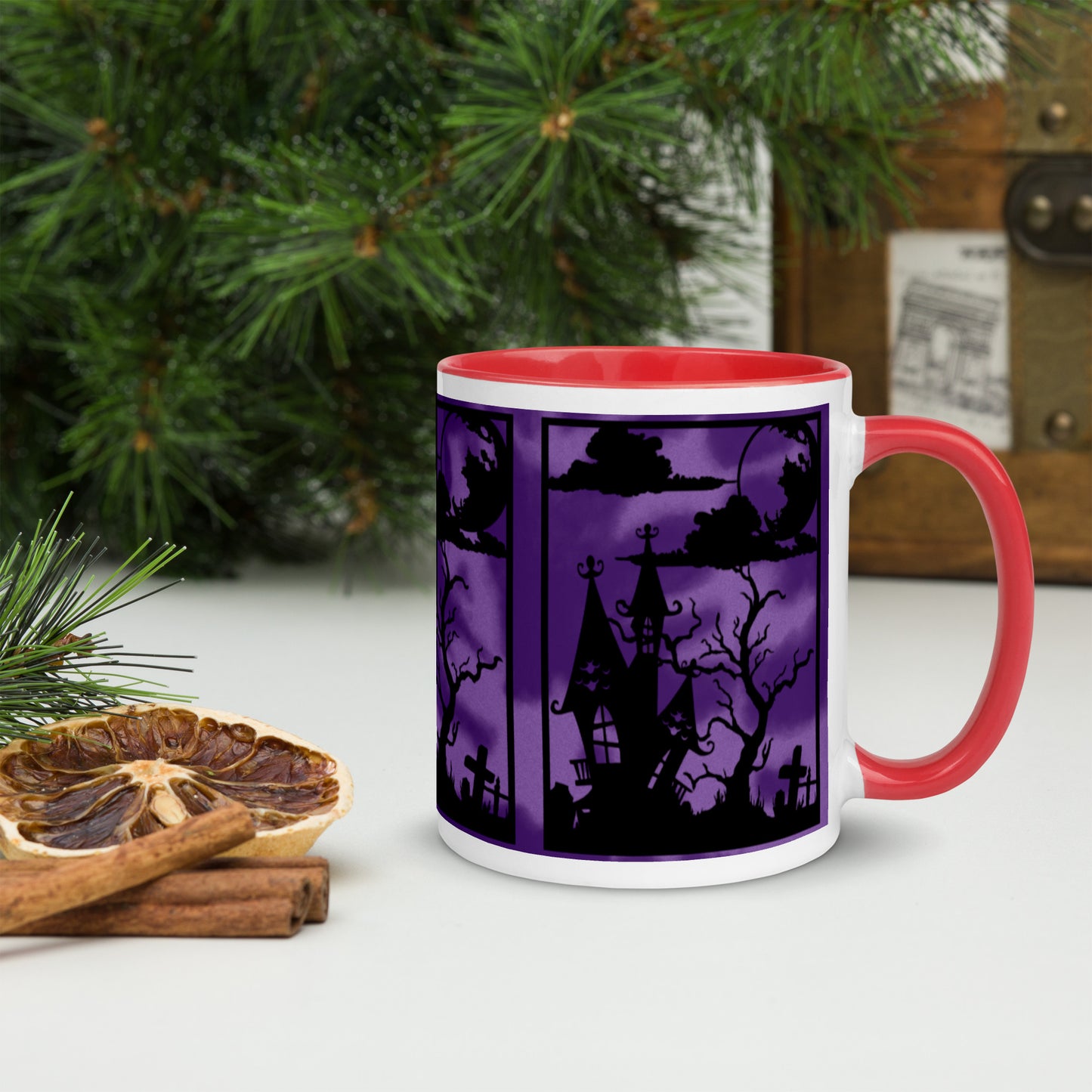 HAUNTED HOUSE- Mug with Color Inside