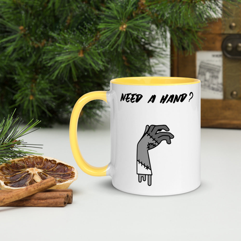 NEED A HAND?- Mug with Color Inside
