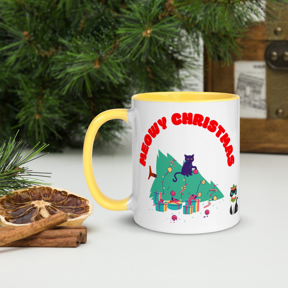 MEOWY CHRISTMAS- Mug with Color Inside