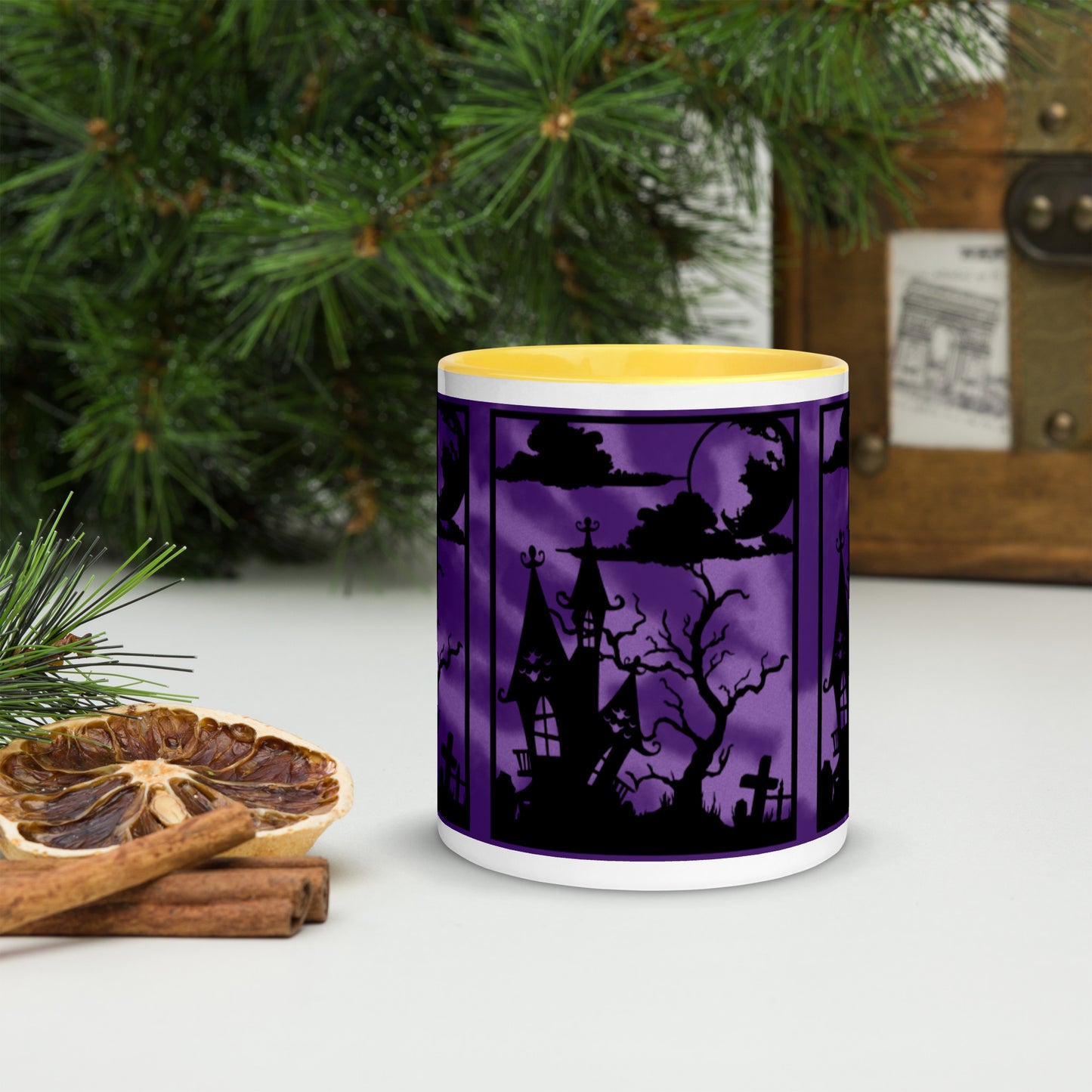 HAUNTED HOUSE- Mug with Color Inside