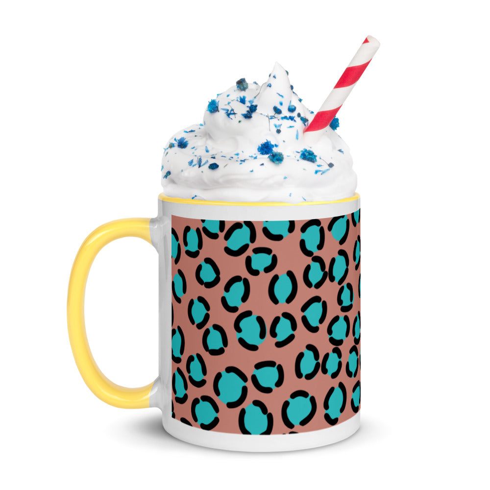 BLUE SPOT LEOPARD- Mug with Color Inside