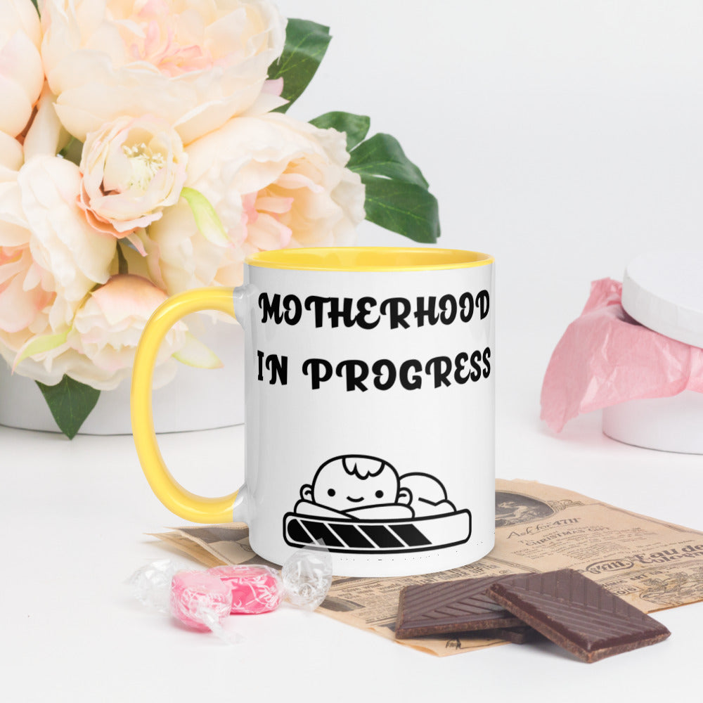 MOTHERHOOD IN PROGRESS- Mug with Color Inside
