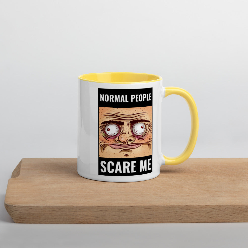 NORMAL PEOPLE SCARE ME- Mug with Color Inside