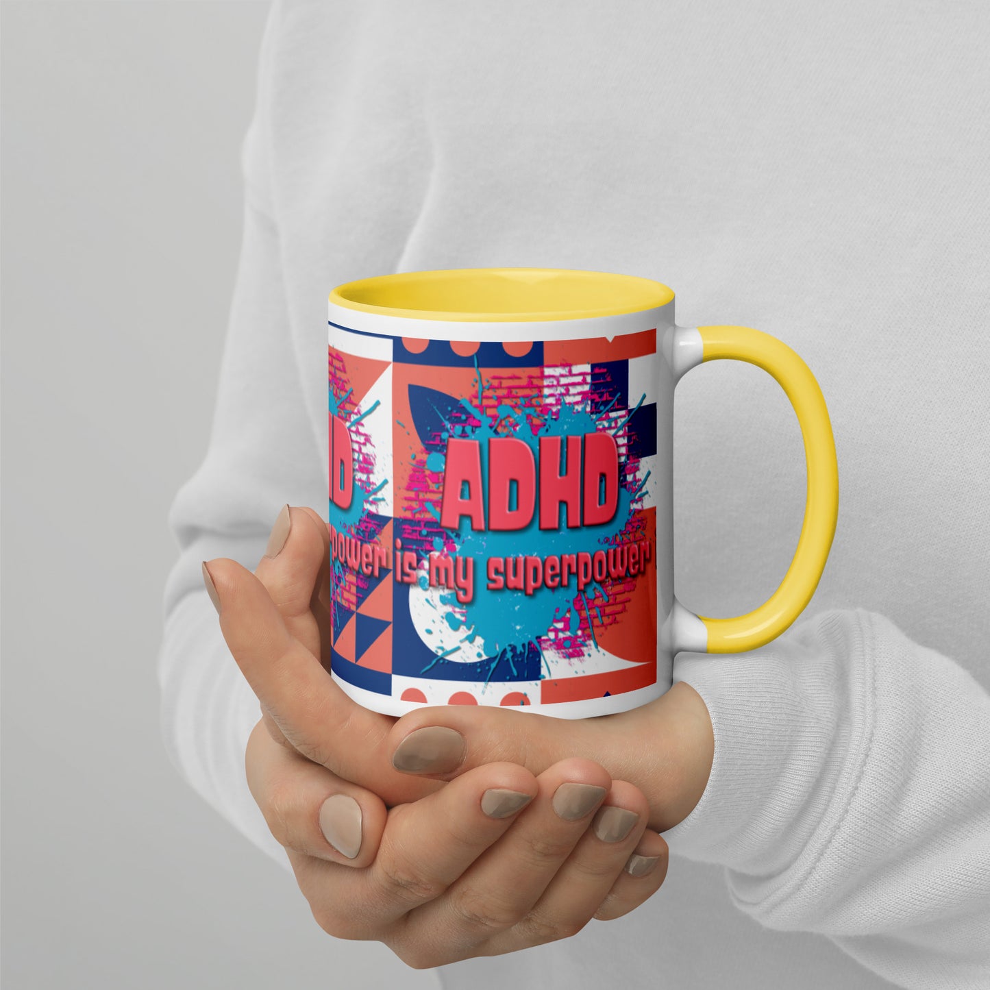 ADHD IS MY SUPERPOWER- Mug with Color Inside