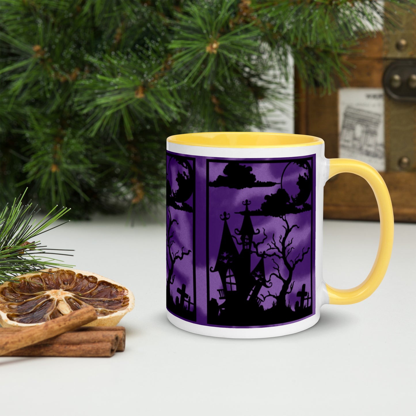 HAUNTED HOUSE- Mug with Color Inside
