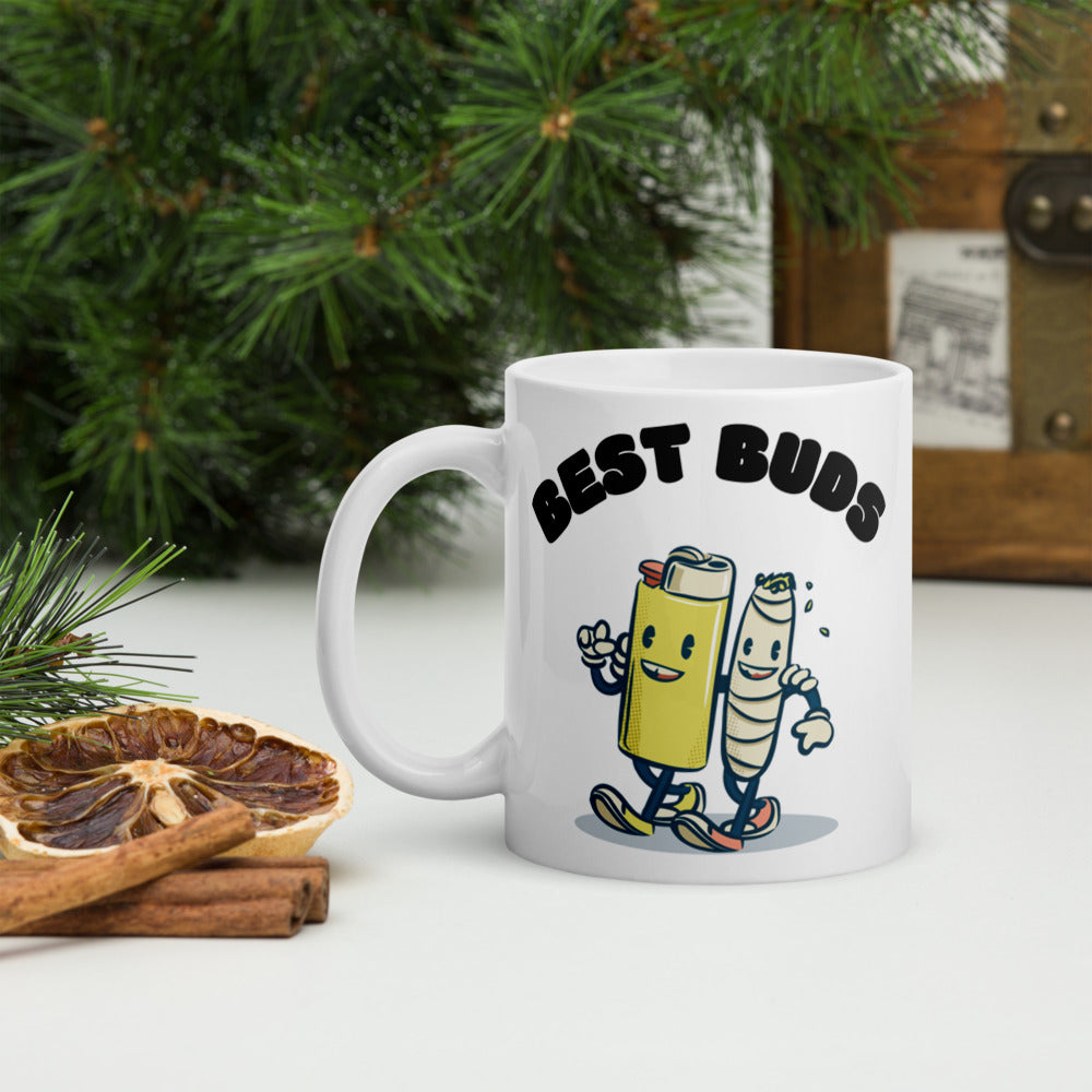 BEST BUDS- White glossy mug