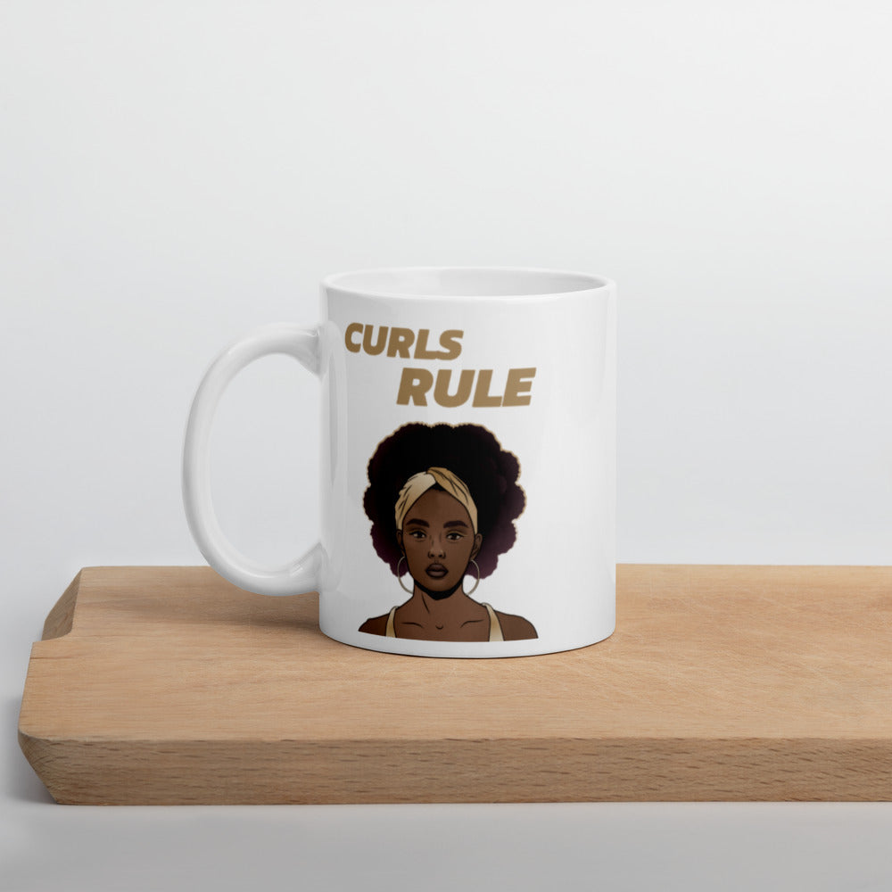 CURLS RULE- Mug