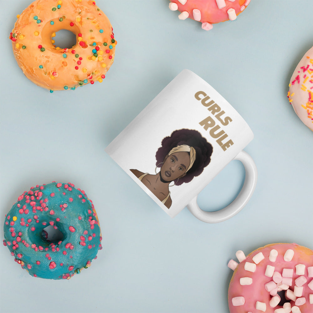CURLS RULE- Mug