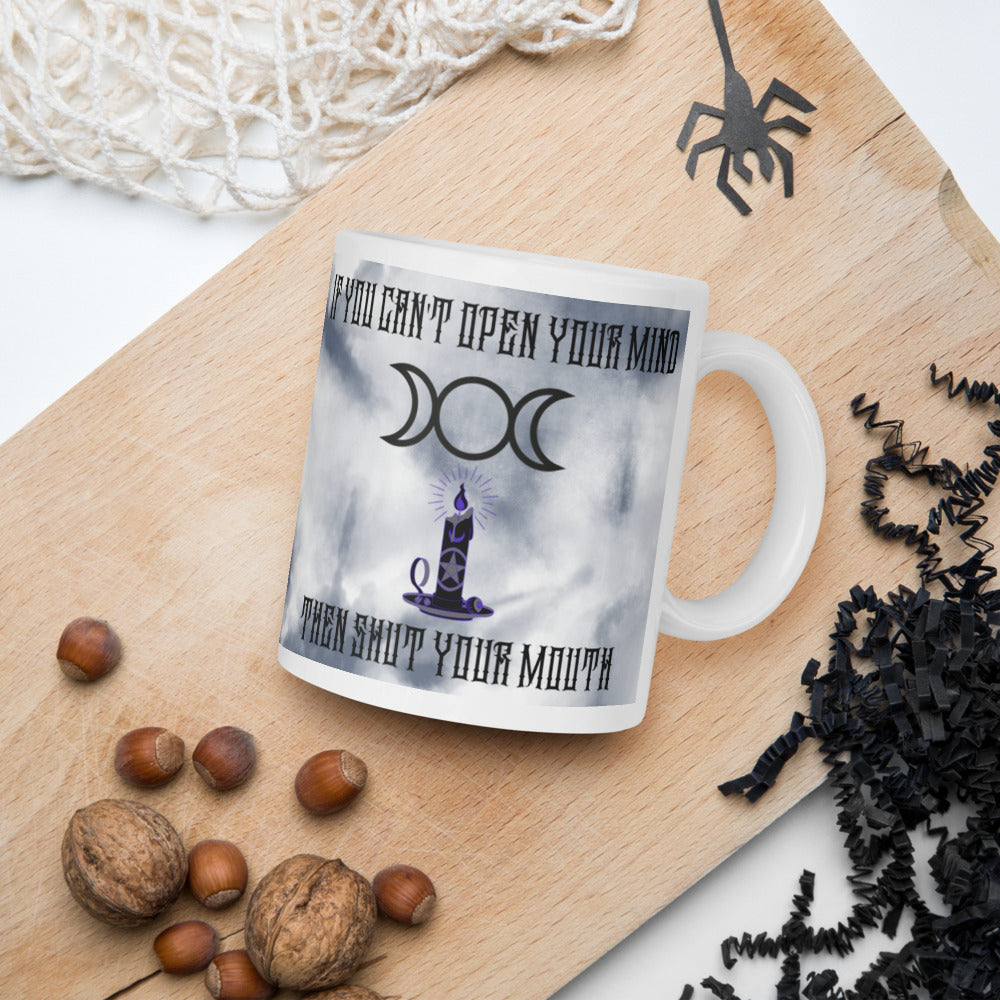 OPEN MIND- White glossy mug