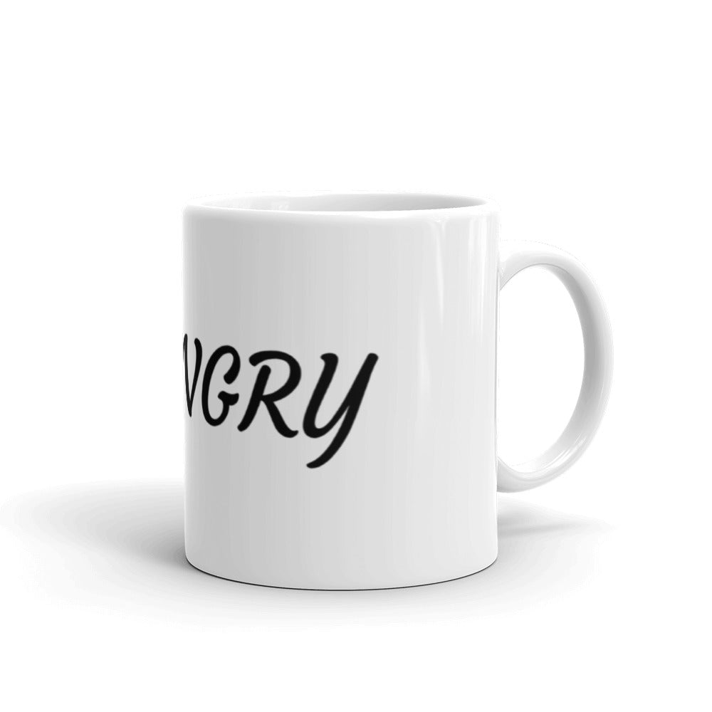 HORNGRY (HORNY AND HUNGRY)- White glossy mug